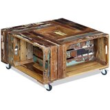  Stolić za kavu od masivnog obnovljenog drva 70 x 70 x 35 cm | Eponuda.com