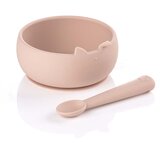 Jane Silikonska posoda za hranjenje + žlička, Pale | Shoptok.si
