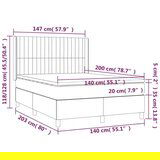  Krevet box spring s madracem LED smeđesivi 140x200 cm tkanina | shoptok.hr