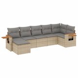  The Living Store Vrtna sedežna garnitura 7-delna z blazinami bež poli ratan - Vrtna Sedežna Garniture, (21459858) | Shoptok.si