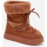 Boto Women's Snow Boots With Fur And Lacing On A Platform Camel Marinna | Shoptok.si