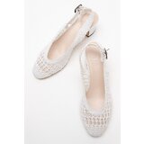 LuviShoes LOPA White Knitted Women's High Heel Shoes | Shoptok.si