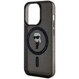 Originalen KARL LAGERFELD KLHMP15LHFCKNOK hardcase ovitek z MagSafe zaščita za iPhone 15 Pro Karls full body - prozorno črn | Shoptok.si