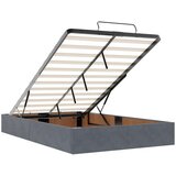 vidaXL Otomanski posteljni okvir z vzmetnico siv 120x200 cm žamet | Shoptok.si