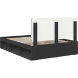  Konstrukcija postelje Črna 140 x 200 cm Masivno borovo les, (5000102678) | Shoptok.si