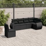 vidaXL 6-dijelni set vrtnih sofa s jastucima crni od poliratana | shoptok.hr