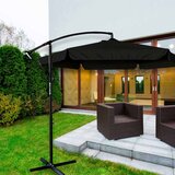  LUARO velik vrtni dežnik s stranskim nosilcem 290 cm – črn | Shoptok.si