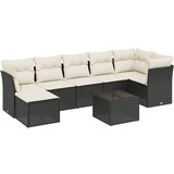 Maison Chic Seti vrtnega pohištva - Vrtna garnitura - Vrtni pohištvo set 8-delna z blazinami črn poli ratan, (21798833) | Shoptok.si