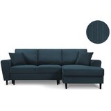 Kooko Home tamnoplava kutna sofa od samta Jazz, desni kut | shoptok.hr