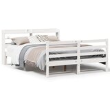 vidaXL Okvir za krevet s uzglavljem bijeli 150 x 200 cm borovina | shoptok.hr