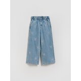 Reserved Wide leg traperice s vezom - plava | shoptok.hr