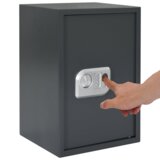 vidaXL Elektronski digitalni sejf s prstno ključavnico 31 x 35 x 50 cm jeklo | Shoptok.si
