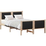 vidaXL Okvir kreveta Smeđa i crna 120 x 200 cm Masivna borovina | shoptok.hr