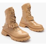 Resti Women's lacquered boots in light brown Setogy | ePonuda.com
