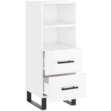 vidaXL Komoda visok sijaj bela 34,5x34x90 cm inženirski les | Shoptok.si