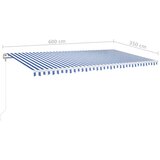  Automatska tenda sa senzorom LED 600x350 cm plavo-bijela | shoptok.hr
