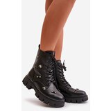 Boto Women's Worker Boots With Decorations Eco Leather Black Cadenilla | ePonuda.com
