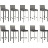  11-dijelni vrtni barski set od poliratana s jastucima sivi | shoptok.hr