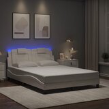 Furnova Posteljni okvir z LED lučkami bel 140x200 cm umetno usnje, (21933885) Cene