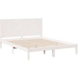 vidaXL Daljši posteljni okvir brez vzmetnice bel 140x210 cm trden les | Shoptok.si