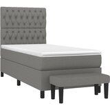 Krevet s oprugama i madracem tamnosivi 90 x 190 cm od tkanine | shoptok.hr