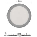  led ugradna svetiljka nexxo LED/18W/230V 3000/3500/4000K, srebrna, prečnik 22,5 cm | Eponuda.com