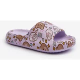 Kesi Children's lightweight slippers with purple teddy bears by Evitrapa