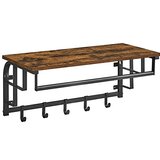 Songmics Stenska loputa, kavelj s 5 kavlji, letev za obešanje, vsestranski za kopalnico, spalnico, hodnik, rustikalno rjava in črna LCR12BX, (21389203) Cene