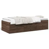 vidaXL Dnevna postelja s predali rjavi hrast 90x190 cm inženirski les