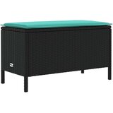  Vrtni otoman Crna i Tirkizna 80 x 38 x 42 cm PE ratan | shoptok.hr