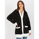 Fashion Hunters Black loose cardigan with RUE PARIS buttons Cene