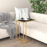 The Living Store Računalniška stranska mizica črn marmor 50x35x65 cm steklo - Računalniška Stranska Mizica, (21662462) | Shoptok.si
