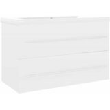  Ormarić s ugrađenim umivaonikom bijeli od iverice Bijela 80 x 38.5 x 48 cm | Shoptok.si