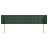 vidaXL Uzglavlje s ušima tamnozeleno 163x23x78/88 cm baršunasto | shoptok.hr