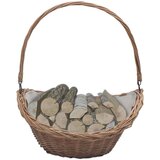  Košara za drva za ogrjev s ručkom 57x46,5x52 cm Smeđa vrba | shoptok.hr