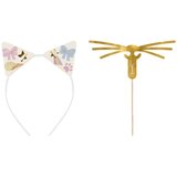 PARTY DECO komplet naglavnih trakov in brkov z mačjimi ušesi in nalepkami | Shoptok.si