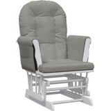  Stolica za ljuljanje s tabureom svjetlosiva od tkanine | shoptok.hr