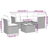  6-dijelni set vrtnih sofa s jastucima crni od poliratana | shoptok.hr