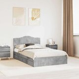  Postelja s shranjevanjem z vzglavjem Betonsko siva 135 x 190 cm, (5000106602) | Shoptok.si