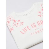 MANGO KIDS Majica svetlo roza / bela | Shoptok.si