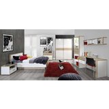 XORA pisalna miza leseni material bela, barve hrasta | Shoptok.si