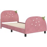  Otroški posteljni okvir z vznožjem Roza 90 x 200 cm Žamet, (5000104630) | Shoptok.si