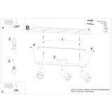  Stropna svetilka NERO 3 črna/krom, (21348099) | Shoptok.si