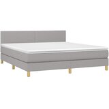  Krevet box spring s madracem LED svjetlosivi 180x200 cm tkanina | shoptok.hr