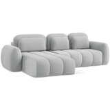 Makamii Svijetlo siva sklopiva/s prostorom za odlaganje kutna garnitura od bouclé tkanine (s lijevim kutom/s ležaljkom) Pele – | shoptok.hr