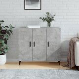 vidaXL Komoda betonsko siva 90x34x80 cm konstruiran les | Shoptok.si