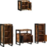 vidaXL Komplet pohištva za kopalnico 4 pcs Trden recikliran les | Shoptok.si