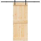  Klizna vrata NARVIK Prirodna i crna 80 x 210 cm (213,5 cm) | shoptok.hr