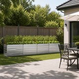  Povišeni vrtni krevet Srebrna 320 x 40 x 55 cm cinkani | shoptok.hr