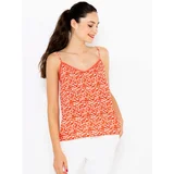 Camaieu Orange Patterned Top - Women